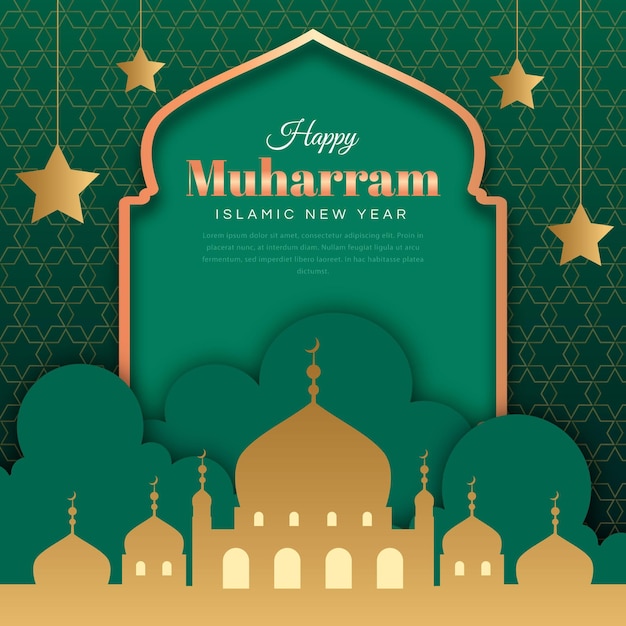 Ilustración muharram plana