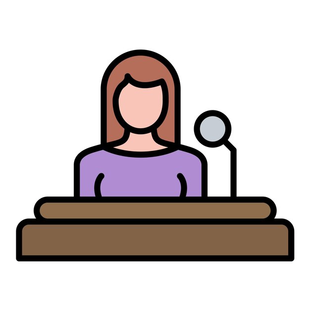 Ilustración de la mujer ancla plana