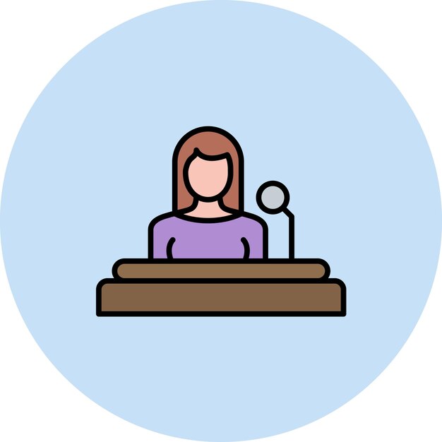 Ilustración de la mujer ancla plana