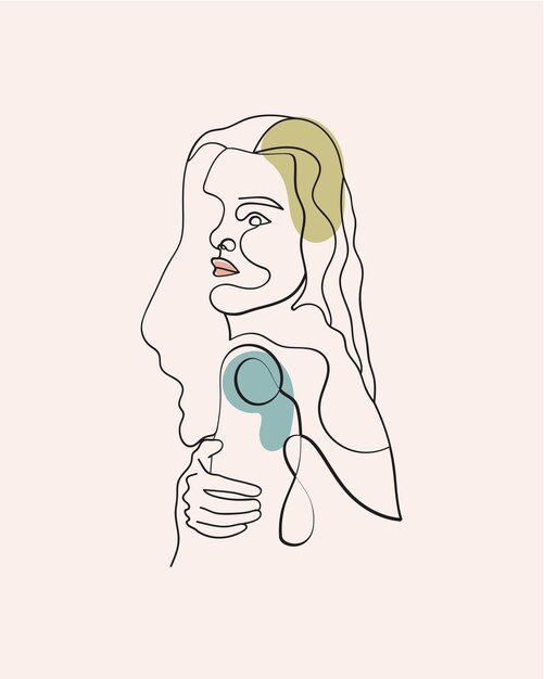 Una ilustración de mujer de arte rayado