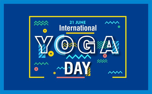 ilustración de mujer para el banner web del día internacional del yoga EPS10 vector