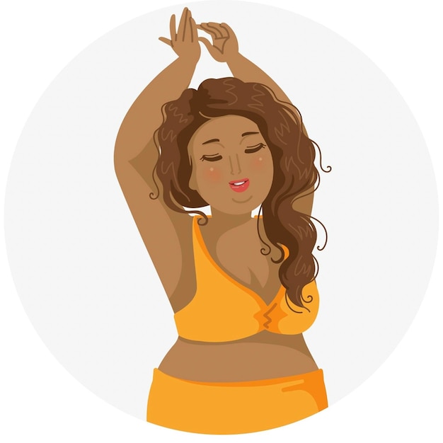 Ilustración de una mujer en un bikini bailando