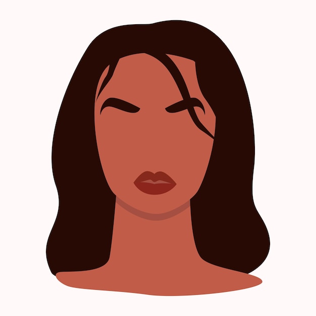 Ilustración de mujer boho Imágenes prediseñadas de mujer aisladas sobre fondo blanco Retrato contemporáneo