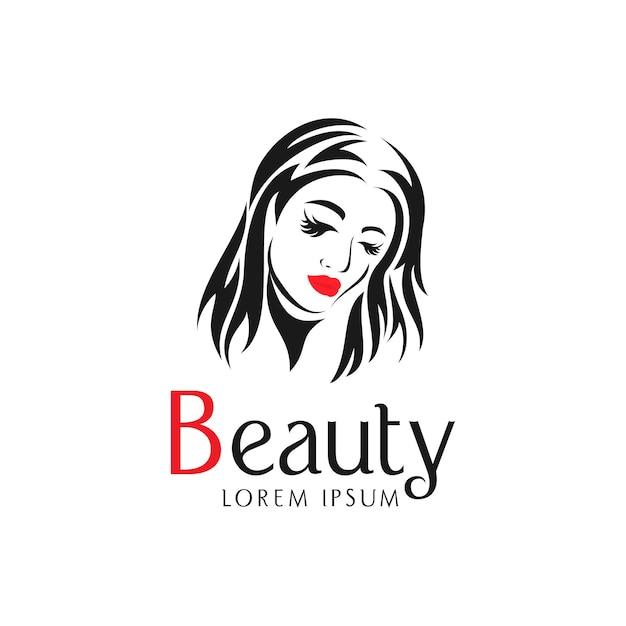 Vector ilustración mujer cara logo diseño moderno salón de belleza logo femenino vector plantilla