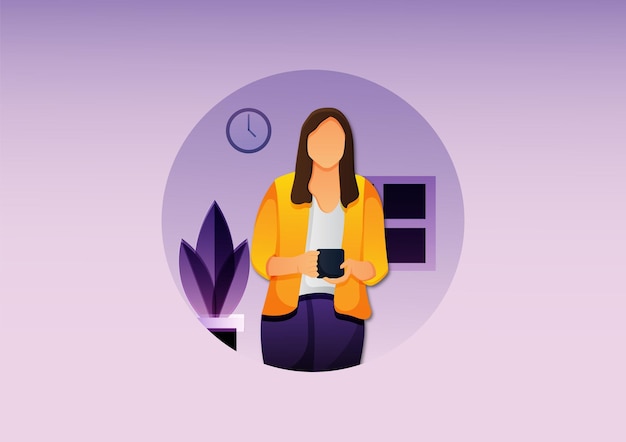 Vector ilustración de mujer de carrera de empleado