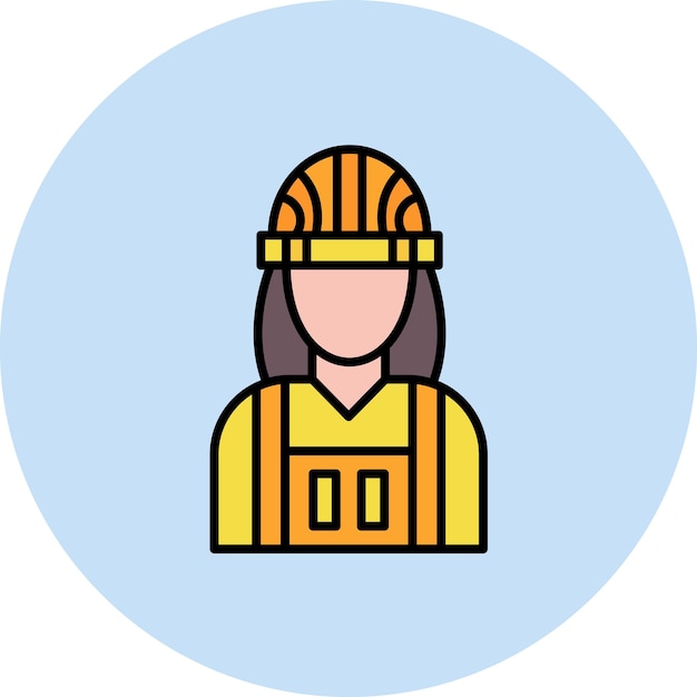 Ilustración de una mujer constructora plana