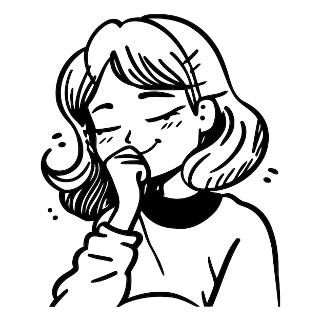 Ilustración de una mujer con dolor de dientes Ilustración vectorial