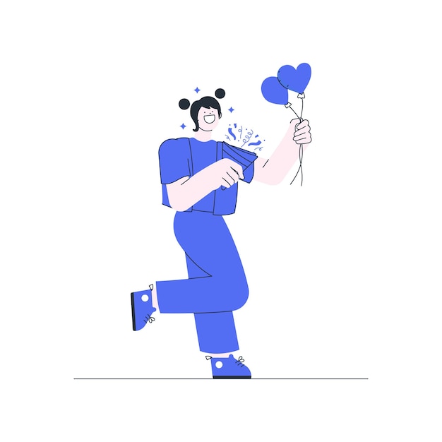 Ilustración de la mujer en el esquema de la fiesta