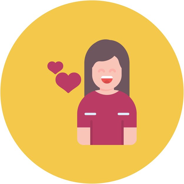 Ilustración de la mujer feliz plana