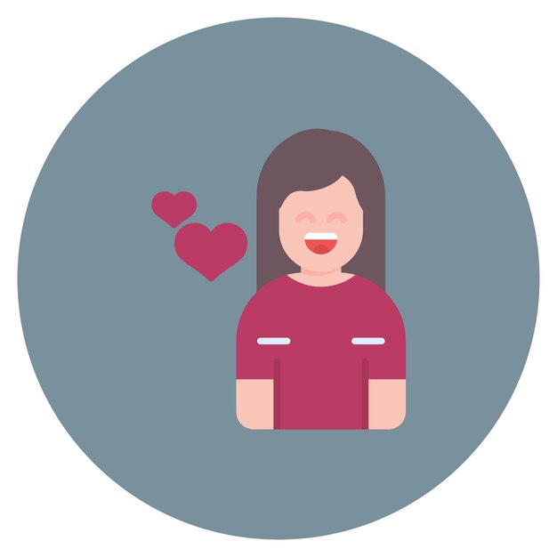 Ilustración de la mujer feliz plana