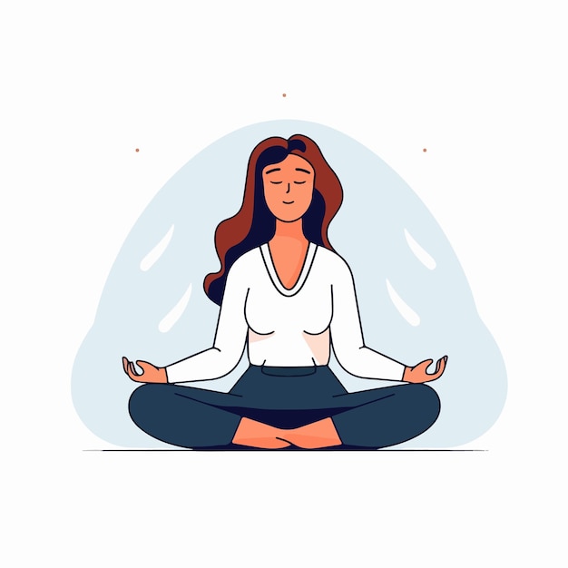 Ilustración de una mujer haciendo yoga.