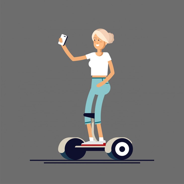Vector ilustración de mujer y hombre en giroscopios