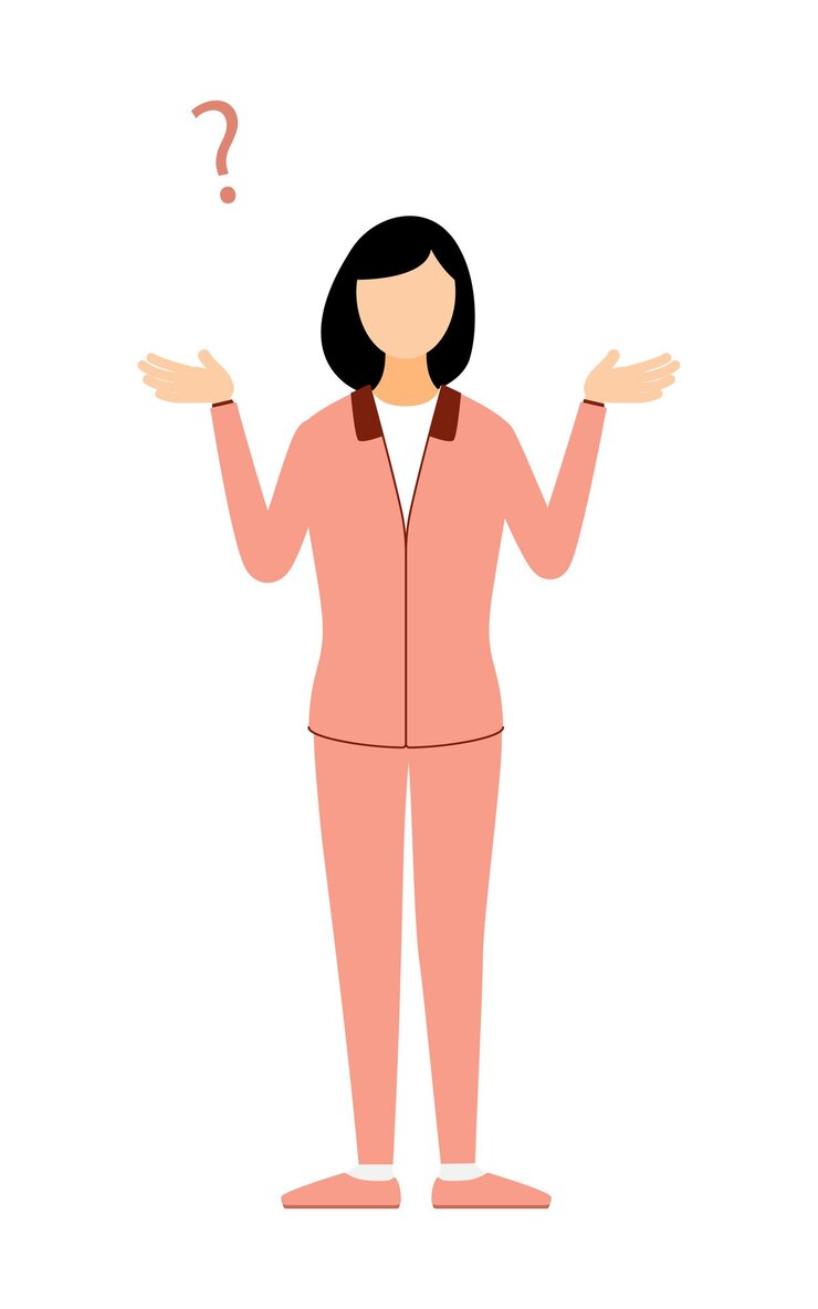 Vector ilustración de una mujer en jersey con las manos extendidas en cuestión