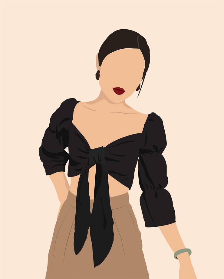 Ilustración de mujer de moda limpia