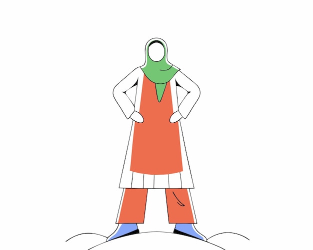 Ilustración de una mujer musulmana empoderada