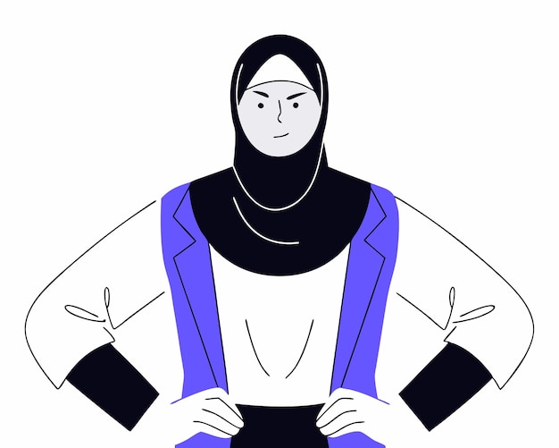 Ilustración de una mujer musulmana empoderada