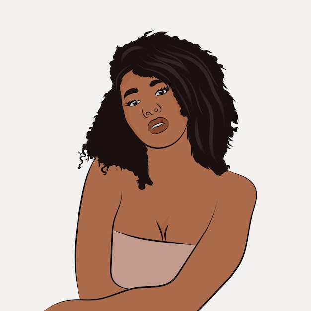 Vector ilustración de mujer negra