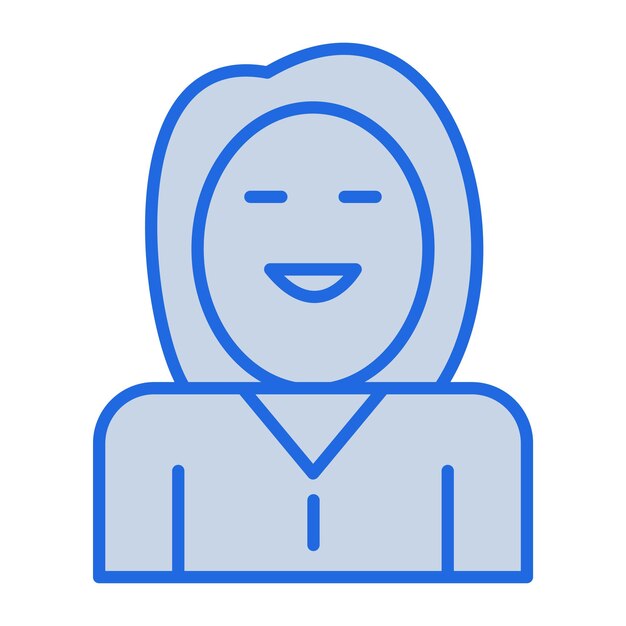 Ilustración de la mujer en tono azul