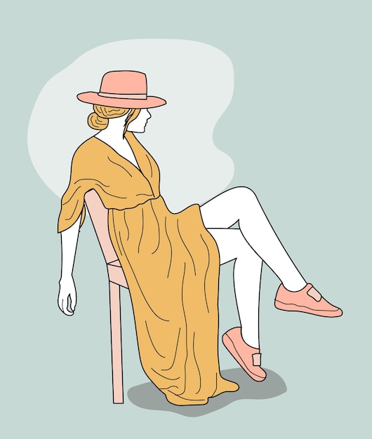 Ilustración de mujer en verano.