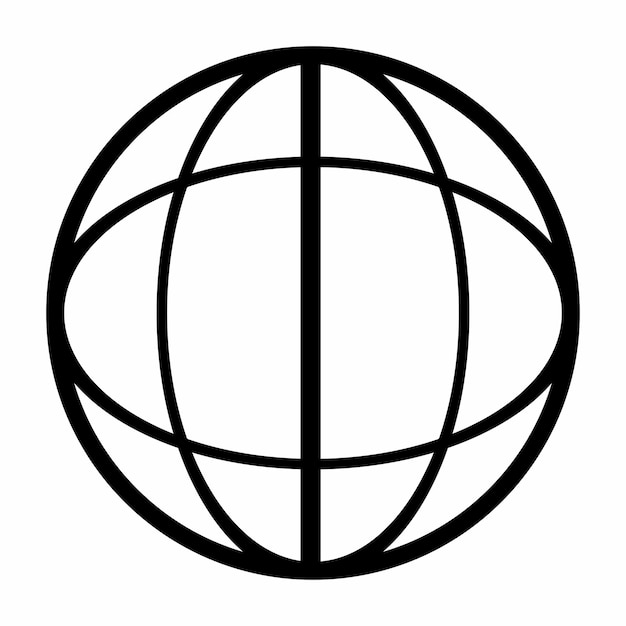 Ilustración del mundo de estilo de línea de arte negra