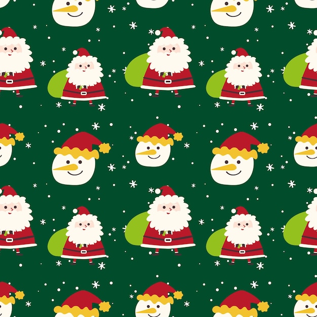 Ilustración del muñeco de nieve de Papá Noel dibujada a mano