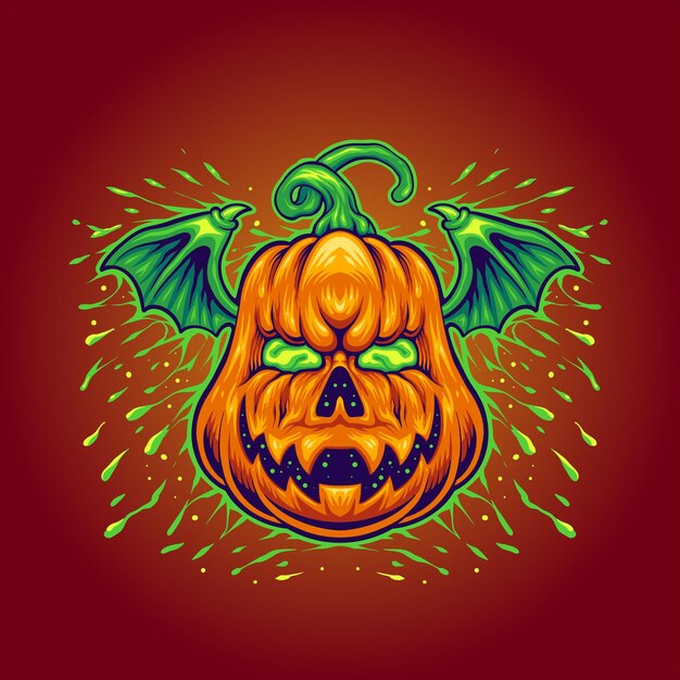 Ilustración de murciélago calabaza