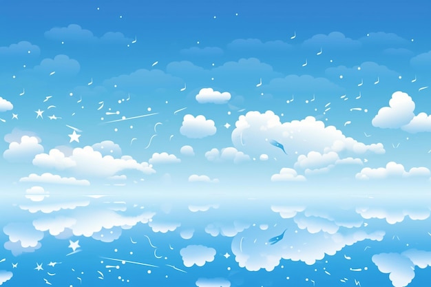 Vector ilustración de la música de fondo del cielo azul