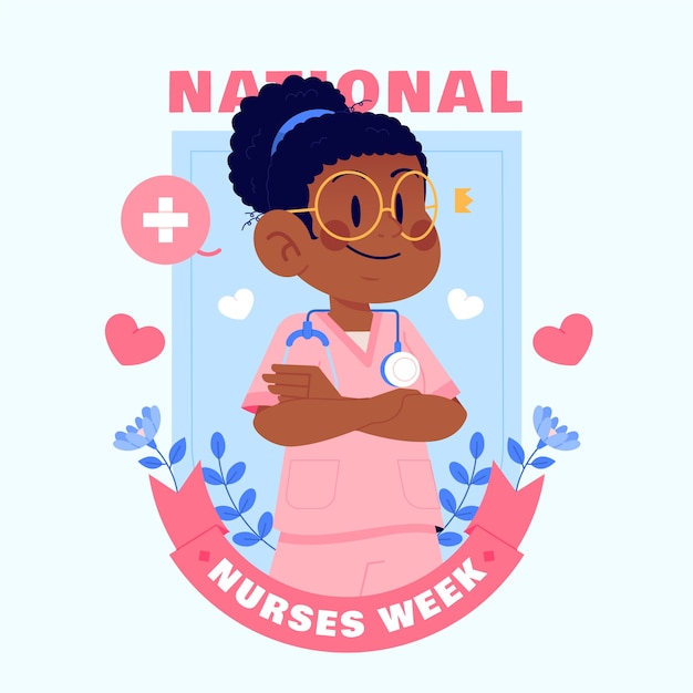 Ilustración nacional de la semana de las enfermeras
