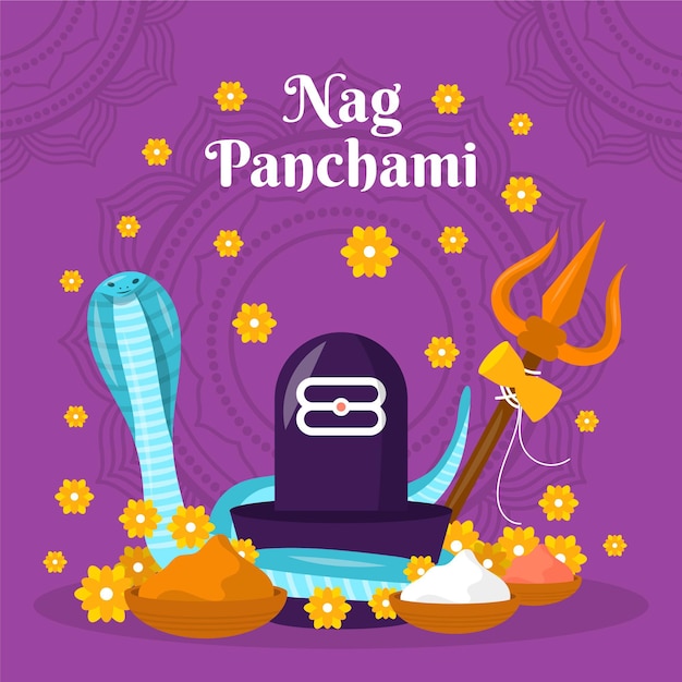 Ilustración de nag panchami