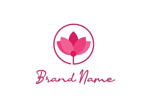 Ilustración naturaleza flor de loto logo vector diseño