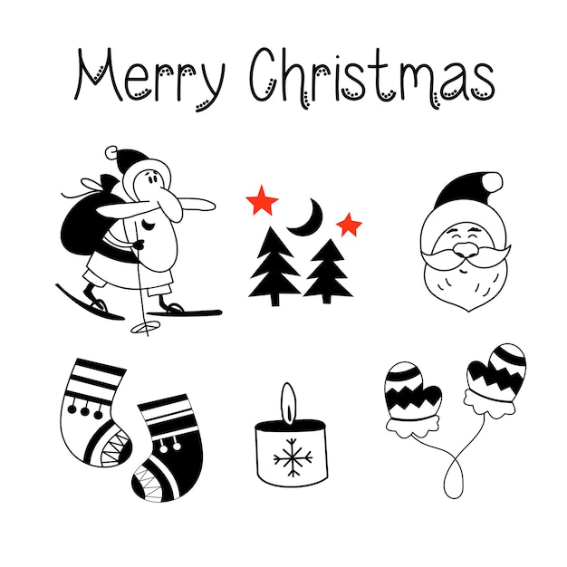 Ilustración navideña con santa claus