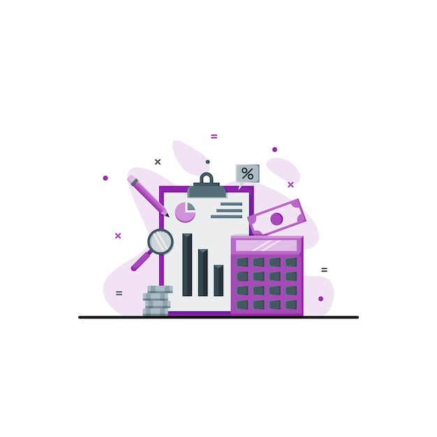 Ilustración negocio contabilidad finanzas y rendimiento financiero concepto ilustración vector