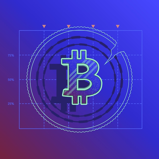 Ilustración de negocios de caída de la tasa de cambio de bitcoin infografía caída de precios tablero 3d icono gráfico de crecimiento banner cartel portada publicación de blog