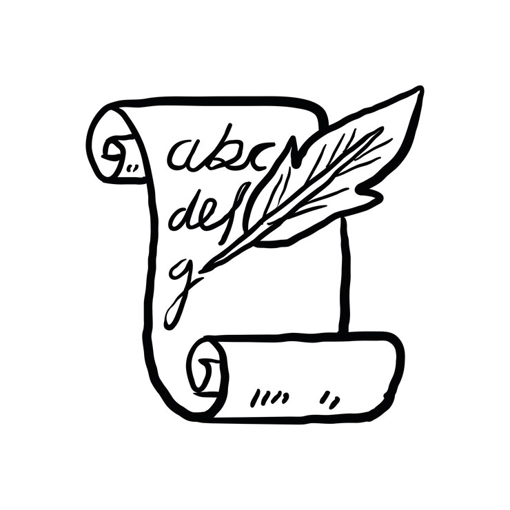 Vector ilustración negra dibujada a mano de la escritura con pluma de pluma