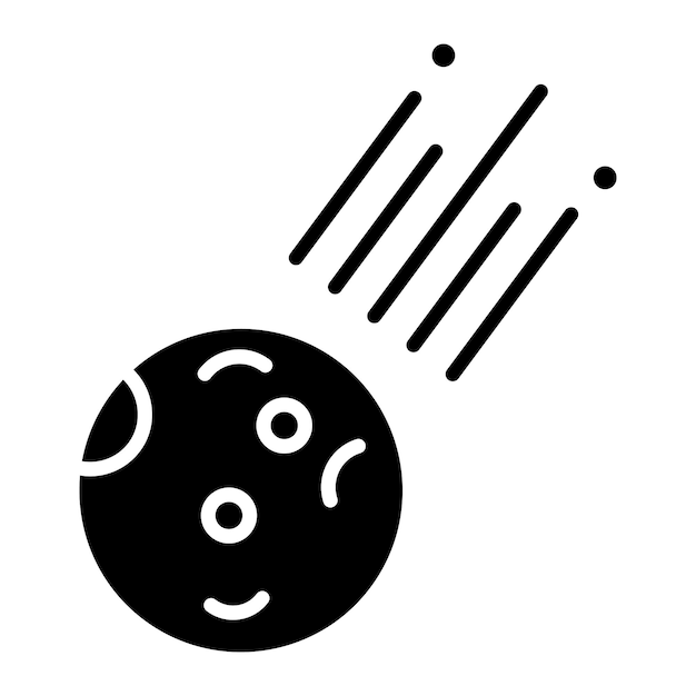 Ilustración negra sólida del glifo del asteroide