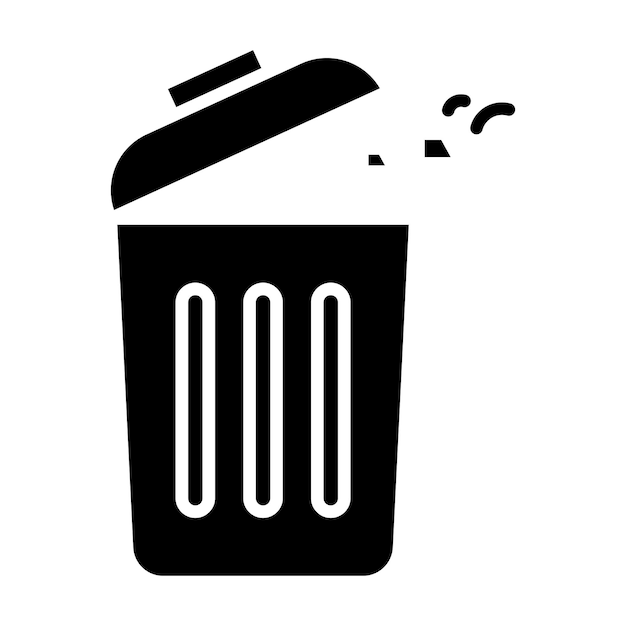 Ilustración negra sólida del glifo de basura