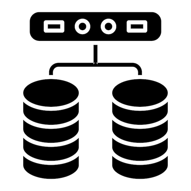 Ilustración negra sólida del glifo de Big Data