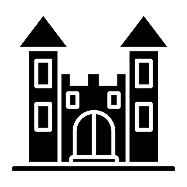 Ilustración negra sólida del glifo del castillo