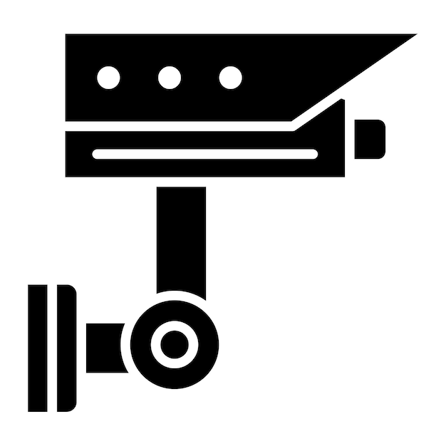 Ilustración negra sólida del glifo CCTV