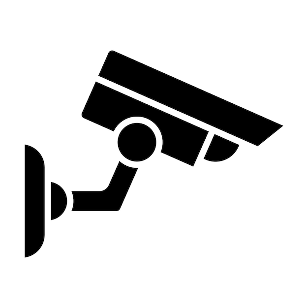 Ilustración negra sólida del glifo CCTV