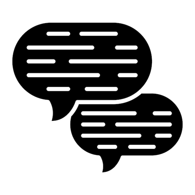 Ilustración negra sólida del glifo de comunicación