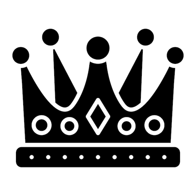 Ilustración negra sólida del glifo de la corona
