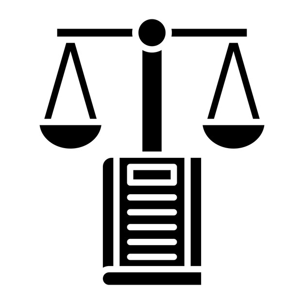 Ilustración negra sólida del glifo de derecho común