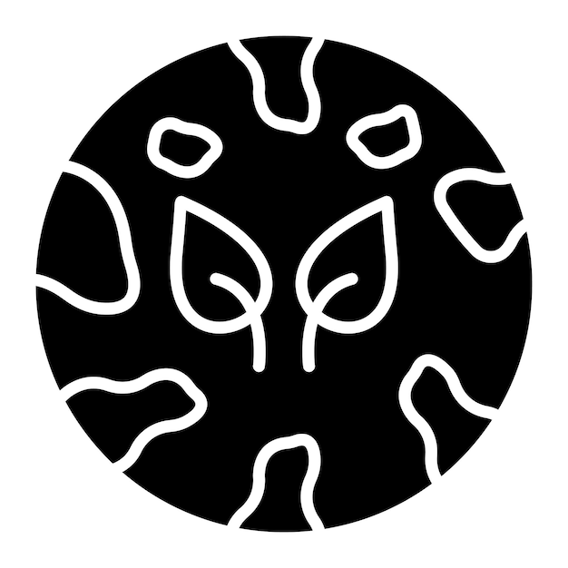 Ilustración negra sólida del glifo de la ecología