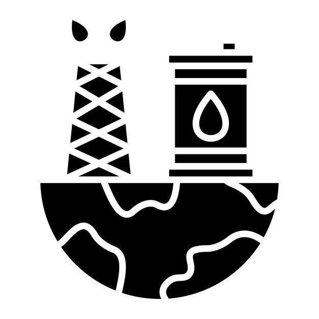 Ilustración negra sólida del glifo de exploración petrolera