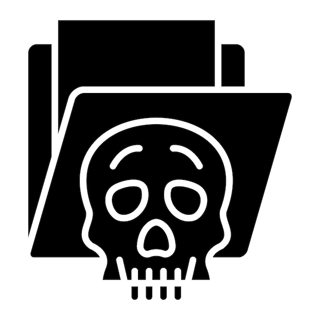 Ilustración negra sólida del glifo hackeado de la carpeta