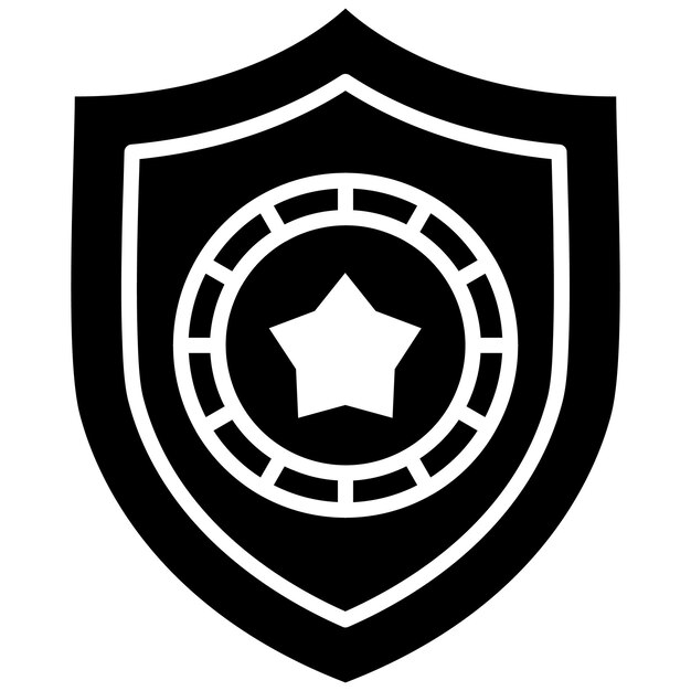 Ilustración negra sólida del glifo de la insignia