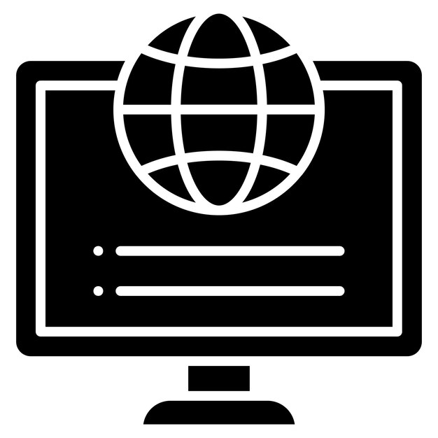 Ilustración negra sólida del glifo de Internet