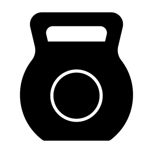 Ilustración negra sólida del glifo de Kettlebell
