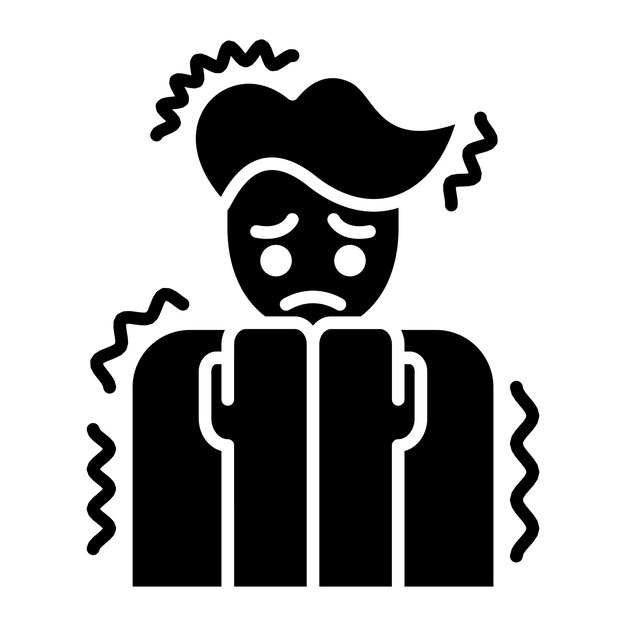 Ilustración negra sólida del glifo de paranoia